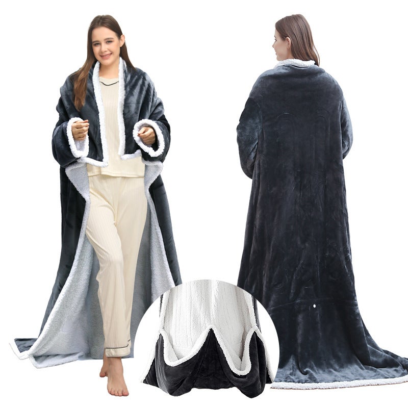 127*177cm Couverture chauffante portable avec manches,peignoir électrique,couverture chauffante,6 modes de chauffage et minuterie - 2