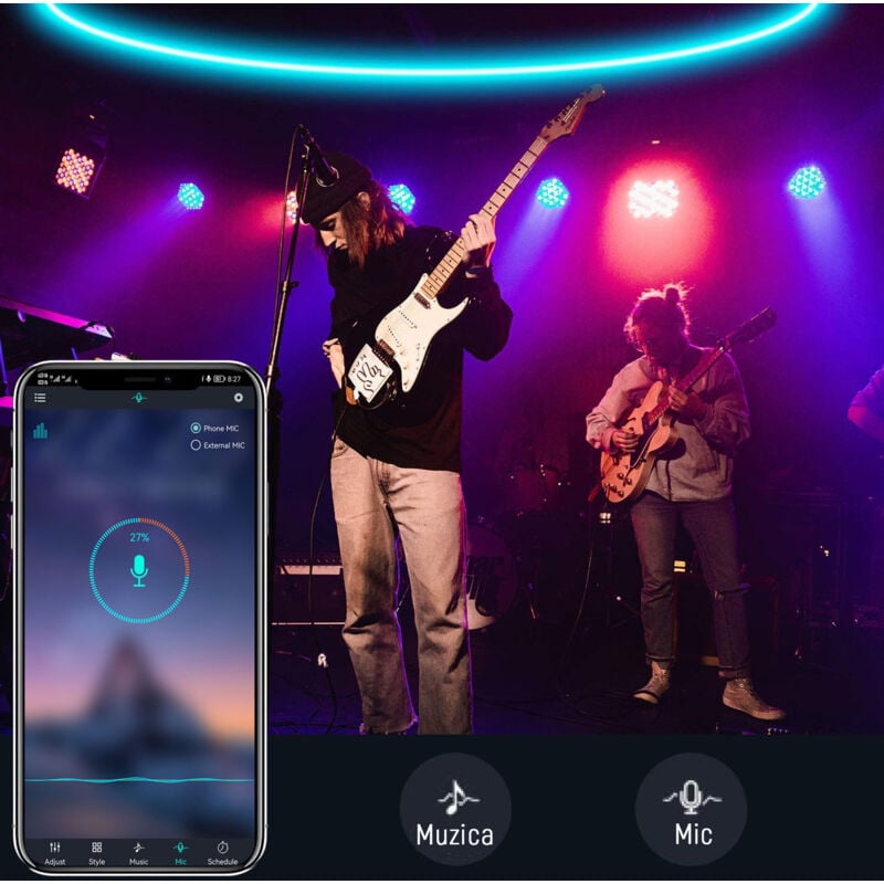 Bande lumineuse LED 20 m (10 m x 2) Bande lumineuse LED Bluetooth 5050 RVB, contrôlée par application pour smartphone et télécommande - 4