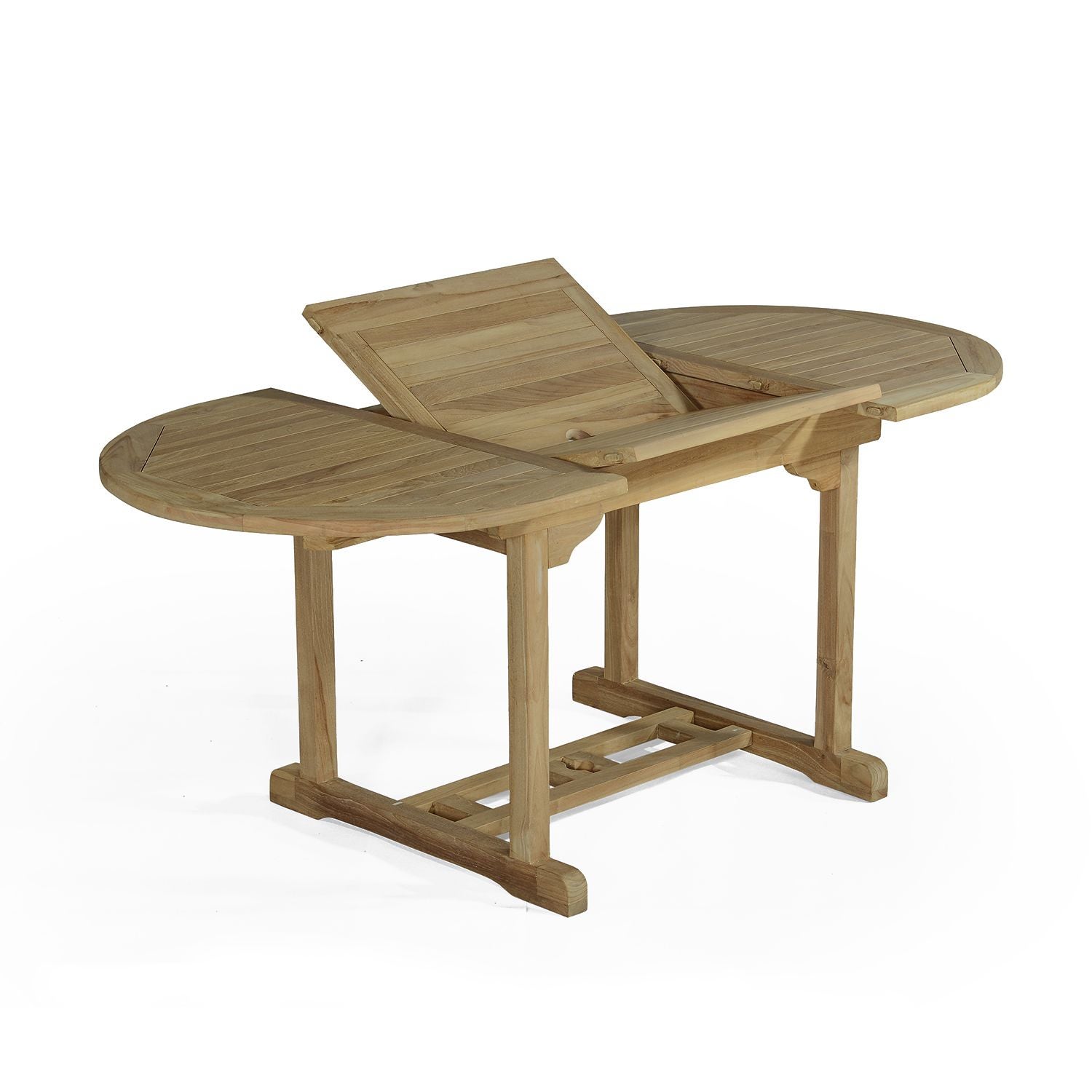 Table de jardin extensible ovale en Teck Marron 8 places - 2