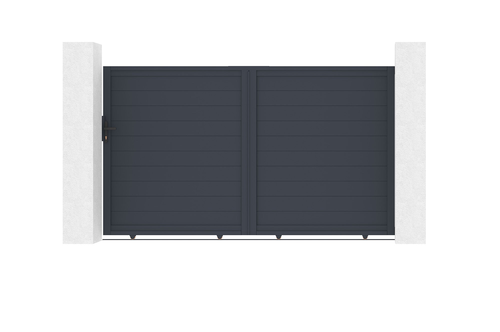 Brama przesuwna EIGER 3m, wysokość 180cm, szare aluminium
