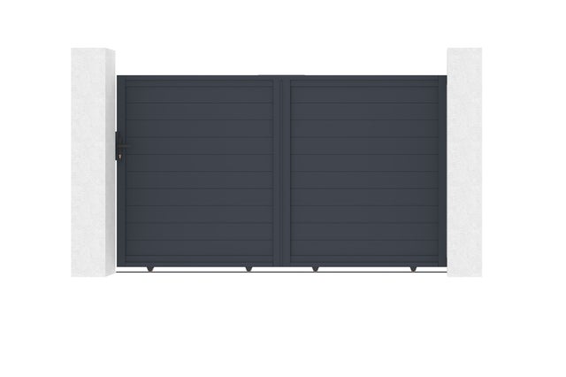 Portail coulissant 3m EIGER H.180cm aluminium gris