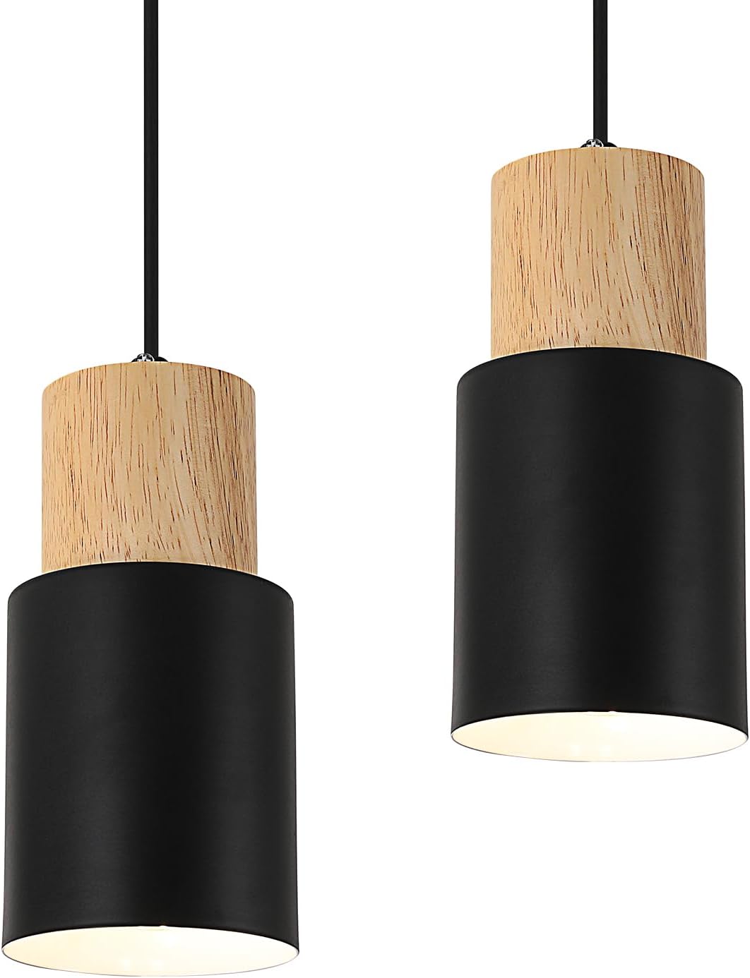 ZHIQIN Lot de 2 Suspension en Métal Support de Lampe E27 avec Câble Lampe Suspension Blanc Câble