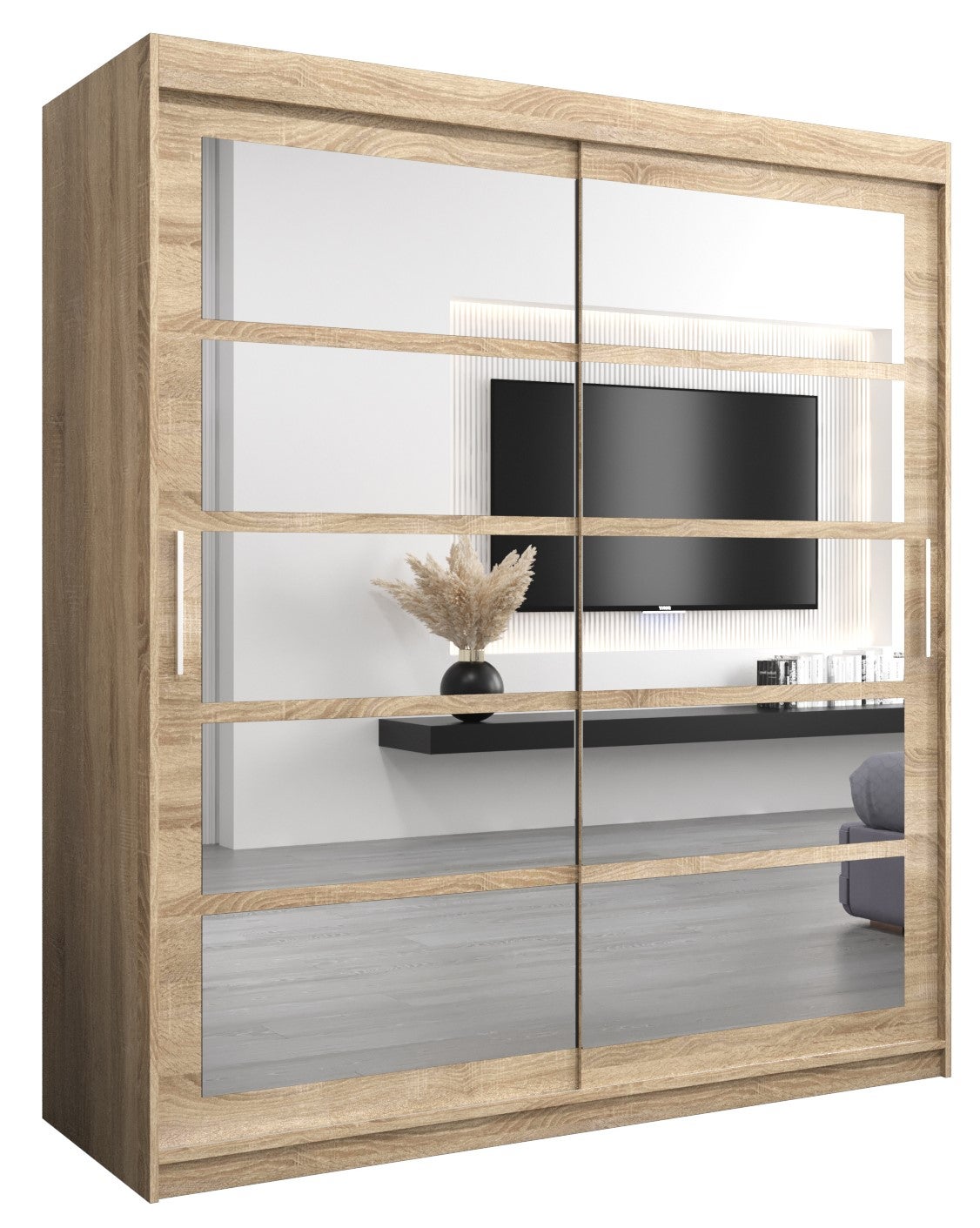 Szafa przesuwna garderoba ROMA 2 180 x 62 x 200 cm Sonoma - Abiks Meble