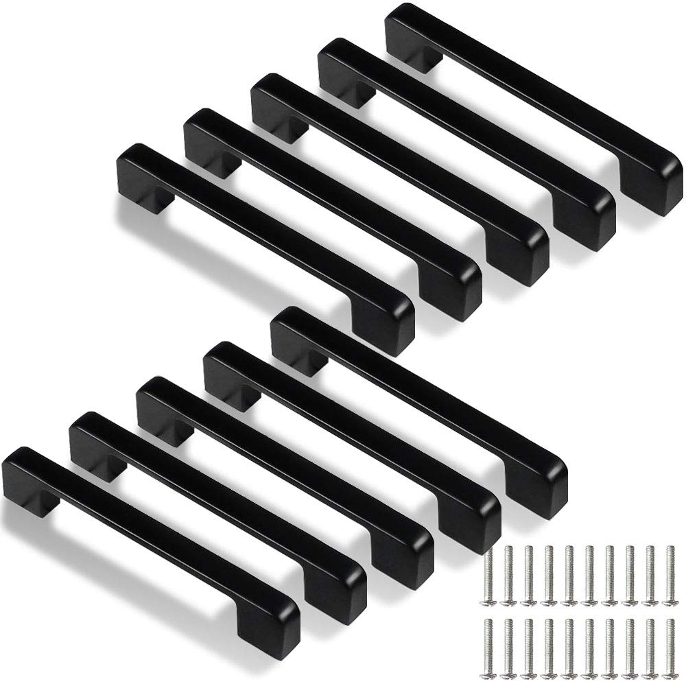 Uchwyt kuchenny 128 mm, 10 szt. Czarne uchwyty do szafek kuchennych do drzwi, szuflad, szaf