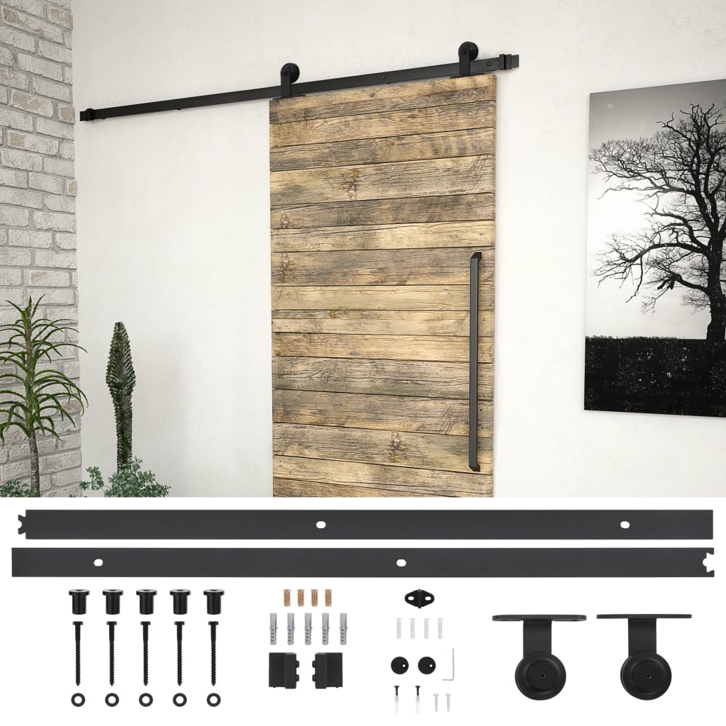 Kit herrajes para puerta corredera skien 200 cm negro