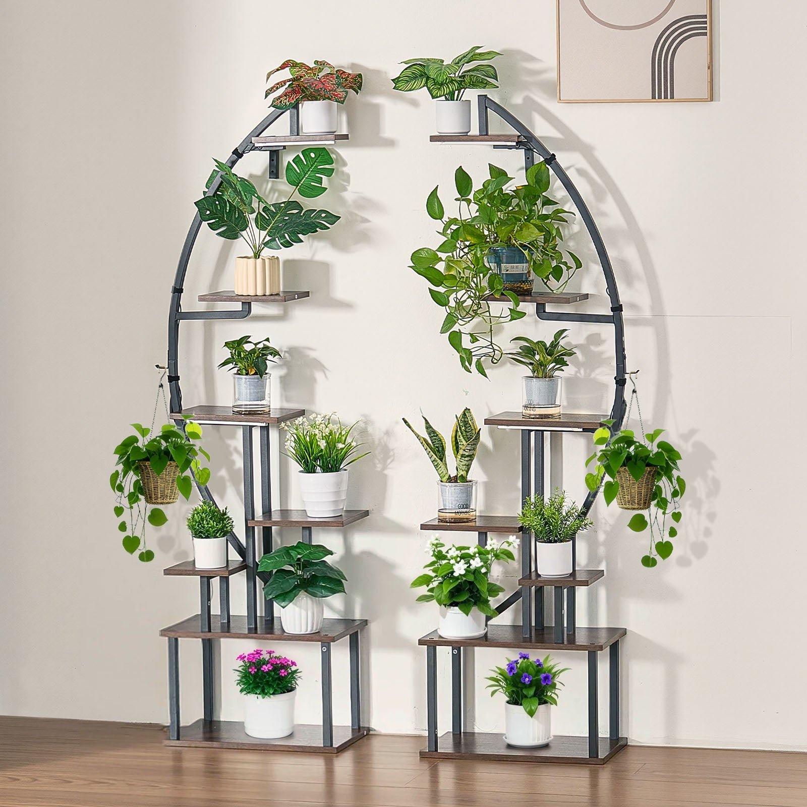 Support Plantes Intérieur VEVOR avec Lampe Croissance, Lot 2, Étagère Porte 7 Niveaux Métal, 166,5 cm, 3 Réglages Minuterie, 10 Niveaux Luminosité - 8