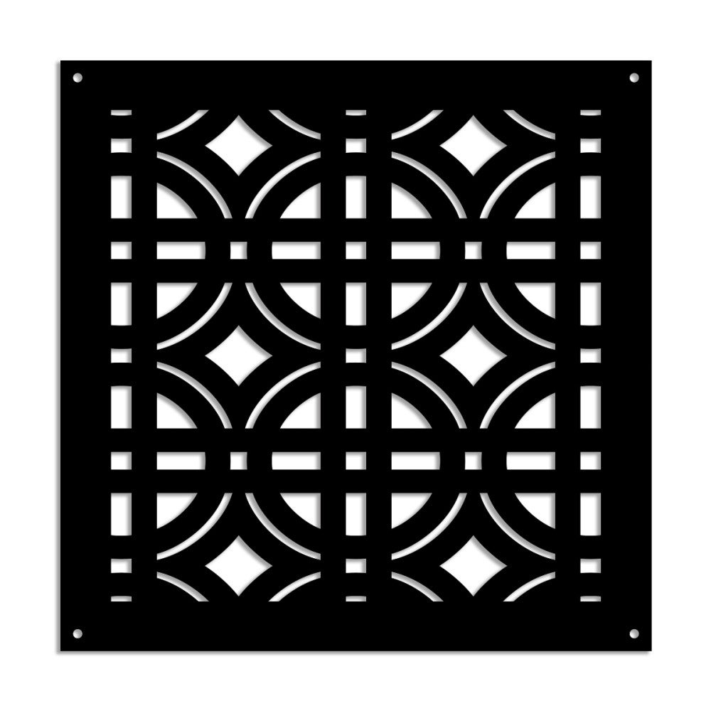 BELLATOR - Panel perforowany z PVC - Osłona przeciwsłoneczna - Rozmiar 73x73 cm - Grubość 1 cm - Kolor CZARNY