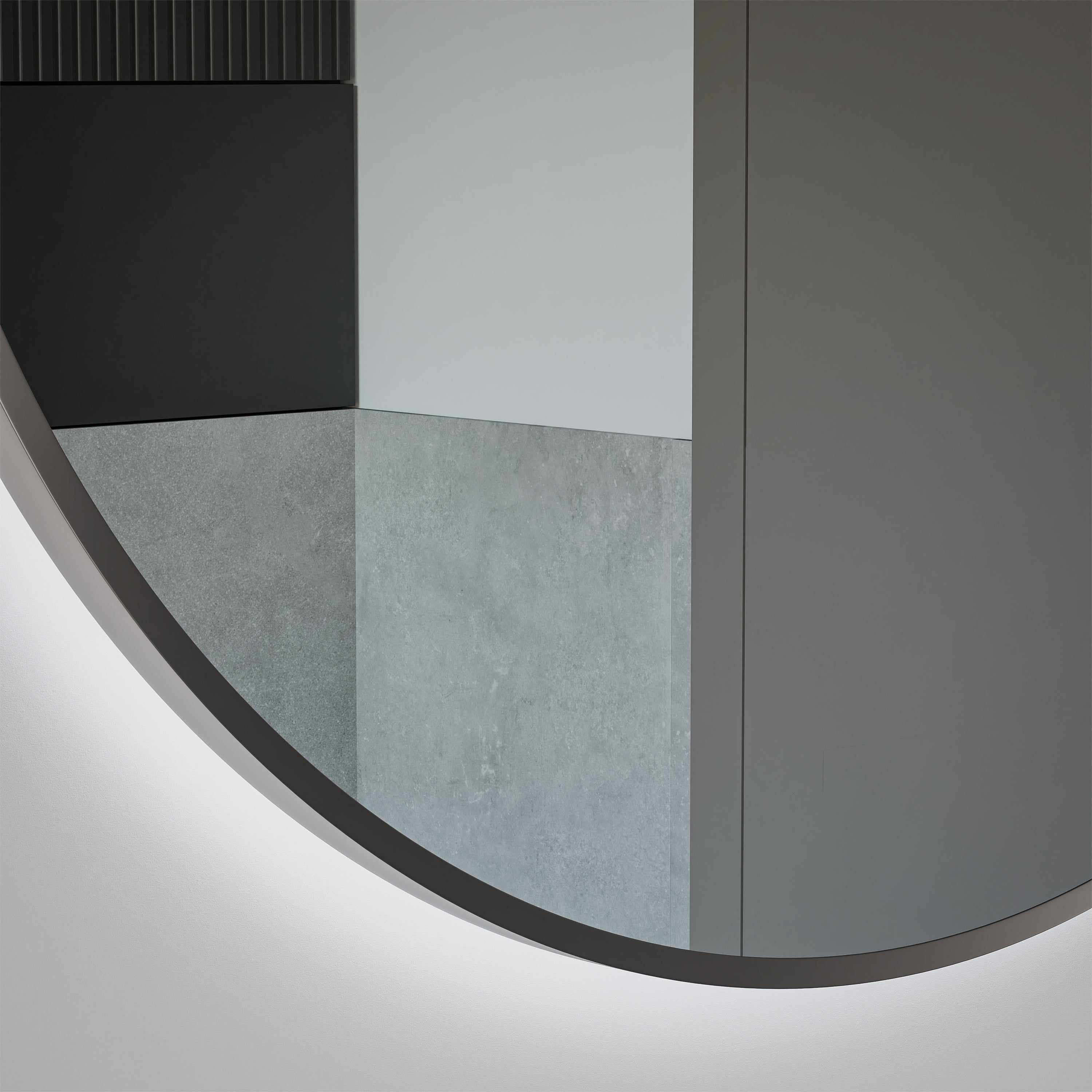 BERNSTEIN - Miroir rond design cadre noir éclairages LED détecteur mouvements et réglage de lumière, pour salle de bain - 8232-2.0 - Ø 80cm - 4