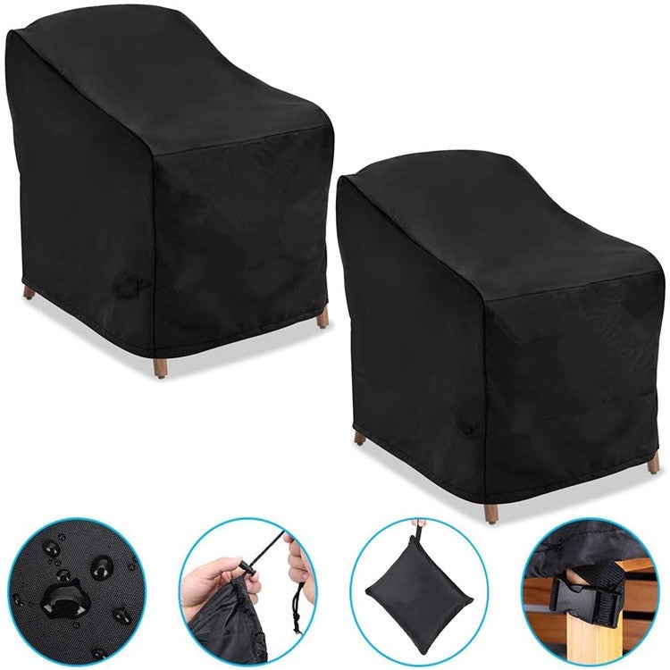 (2 sztuki) Pokrowiec na krzesło ogrodowe, wodoodporny, 210D, 97 x 79 x 74 cm