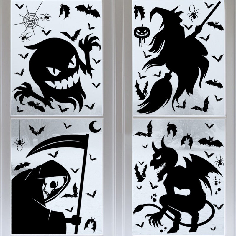 Stickers Fenêtre Halloween Effrayants Fantôme Sanglant - Décoration Vitre Et Porte Terrifiante Réaliste Pour Maison