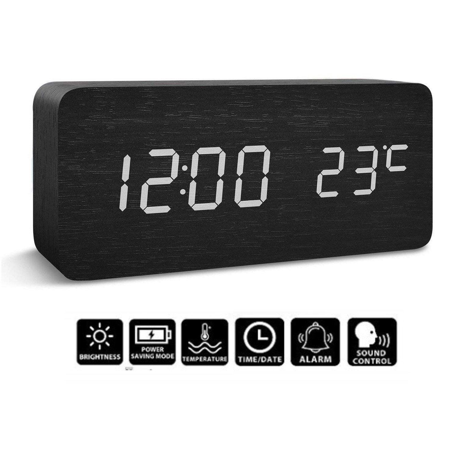 Réveil numérique avec LED Black - 2