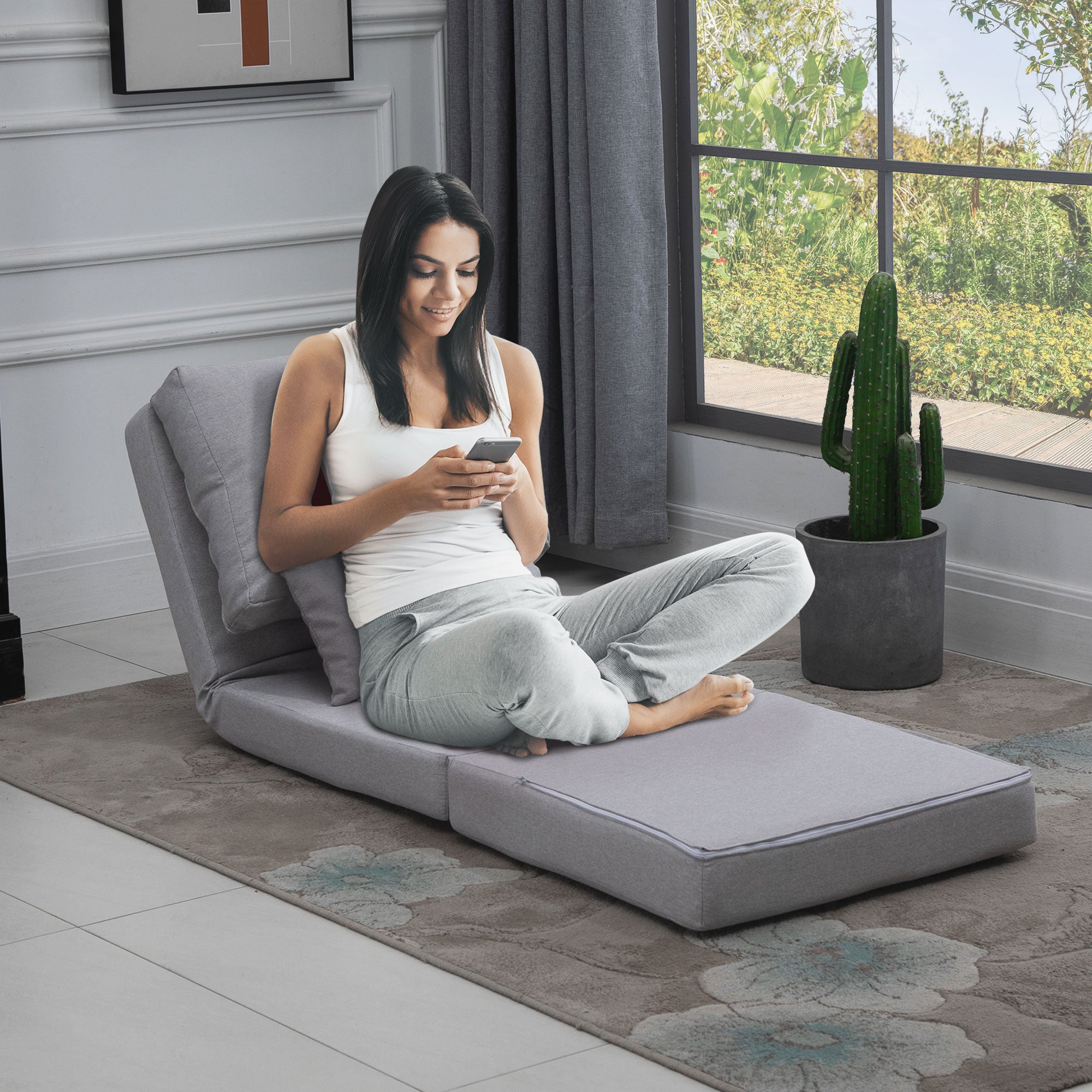 Fauteuil paresseux Lin HOMCOM - 8