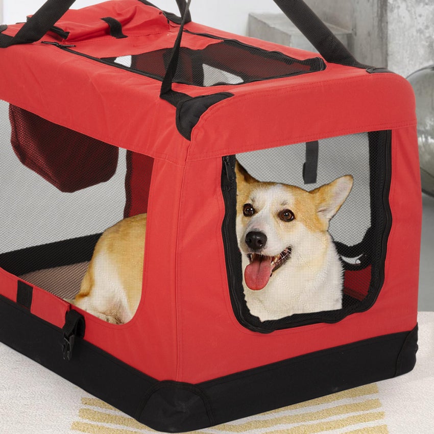 Sac de transport en tissu pliable pour chiens et chats moyen