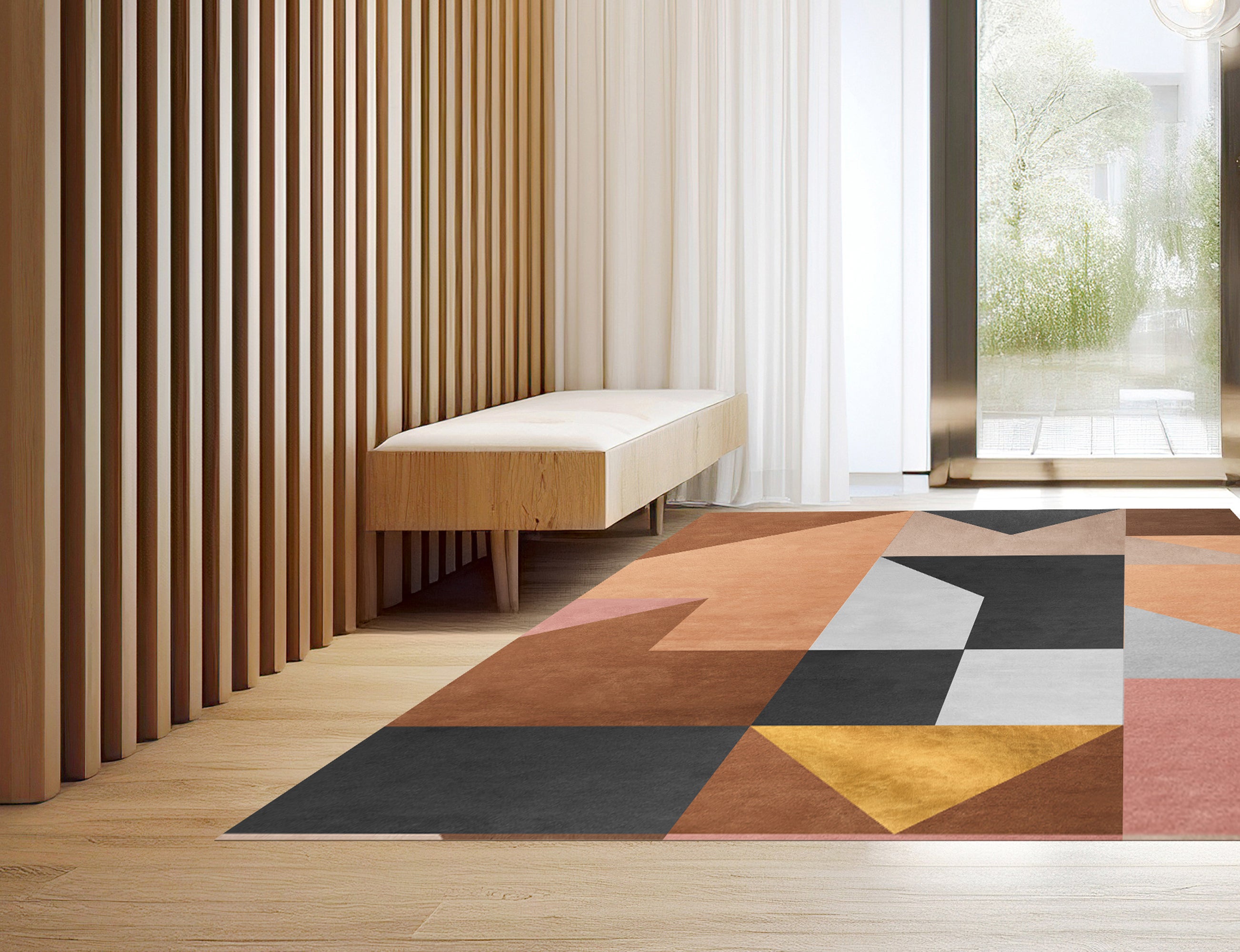 Alfombra de vinilo zermatt 200x266 cm - pvc antideslizante, vinilica para cocina o salón, lavable, estilo moderno