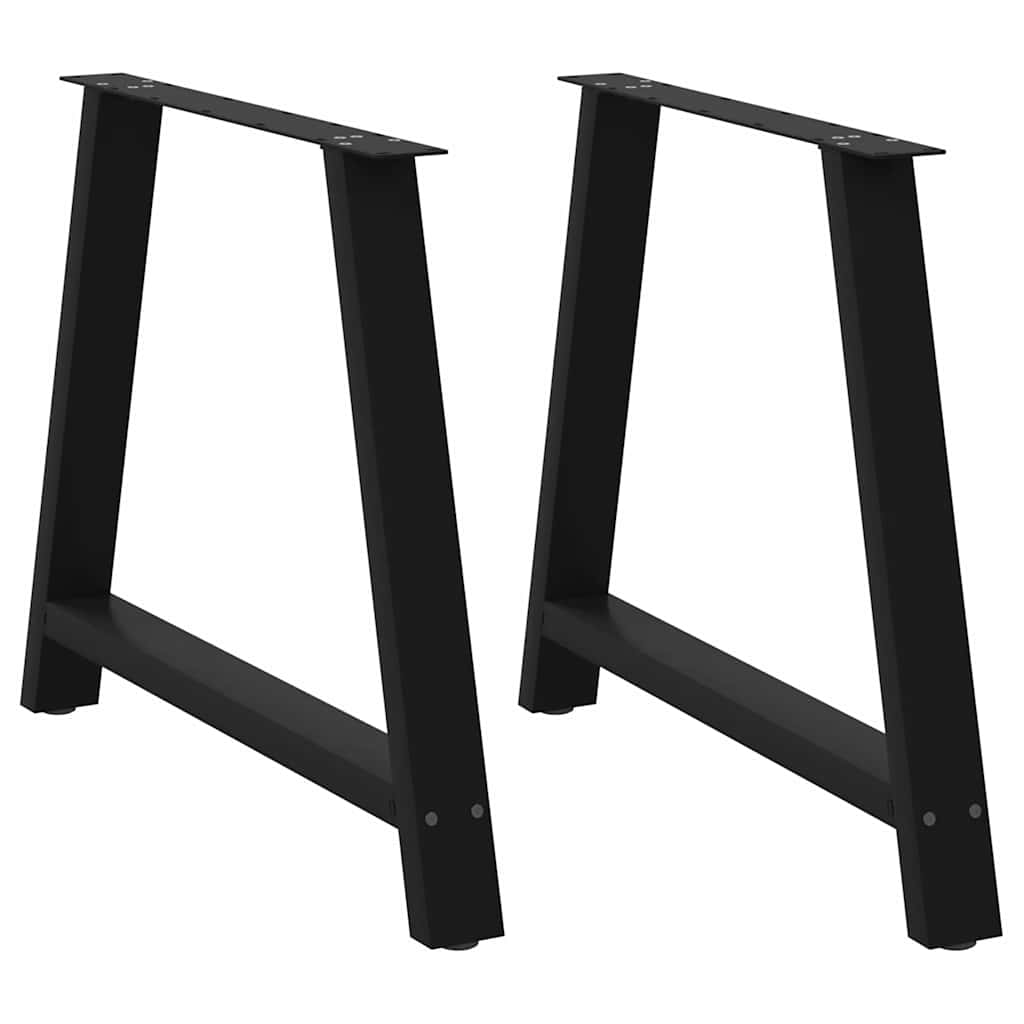 Nogi do stołu jadalnego w kształcie litery A 2 szt. Czarne 90x(72-73) cm Stal vidaXL