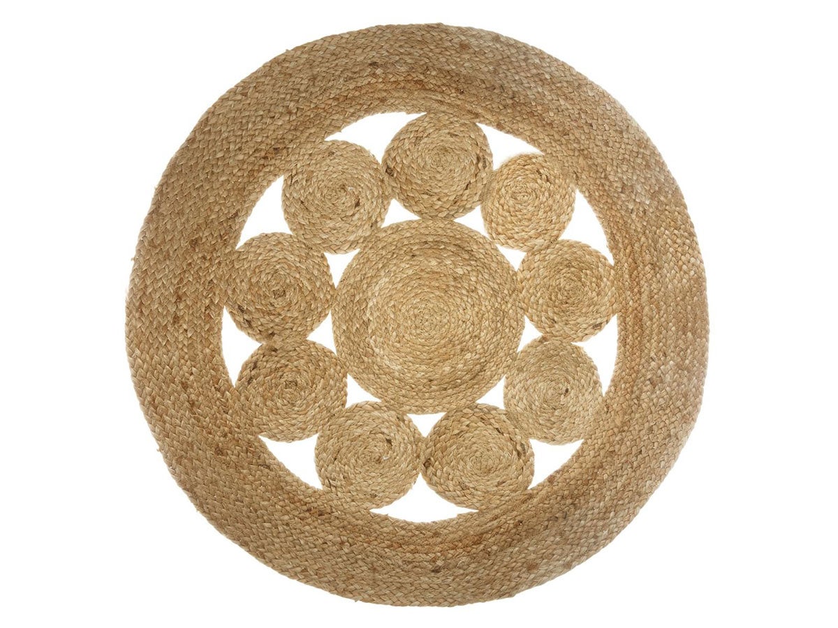 Alfombra calada 'esra' en yute d. 80 cm - atmosphera créateur d'intérieur