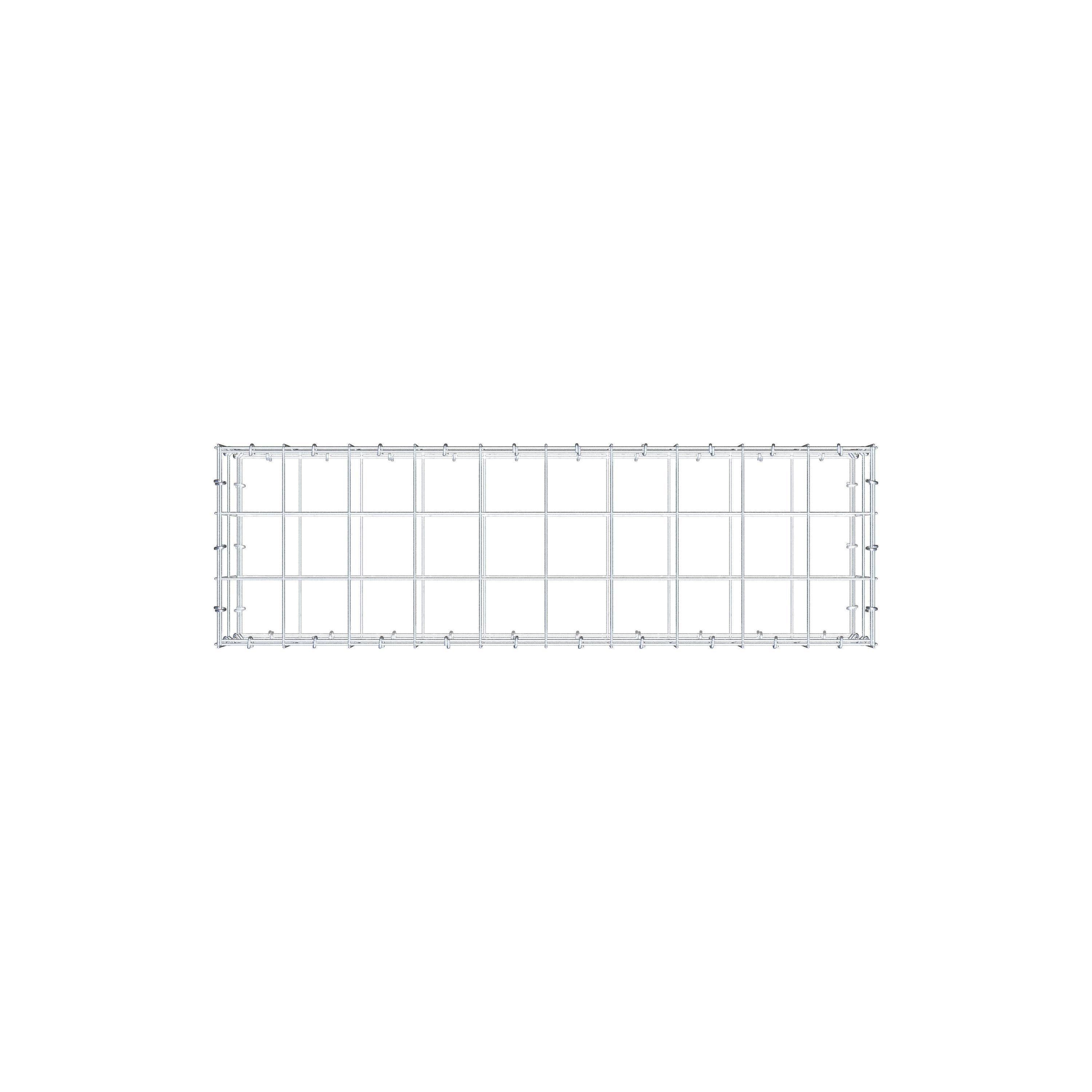 Gavión de acero galvanizado 100x20x30cm (LxAxP), malla 10 x 10cm, Anillo en C, jaula metálica para muro o jardín - 9