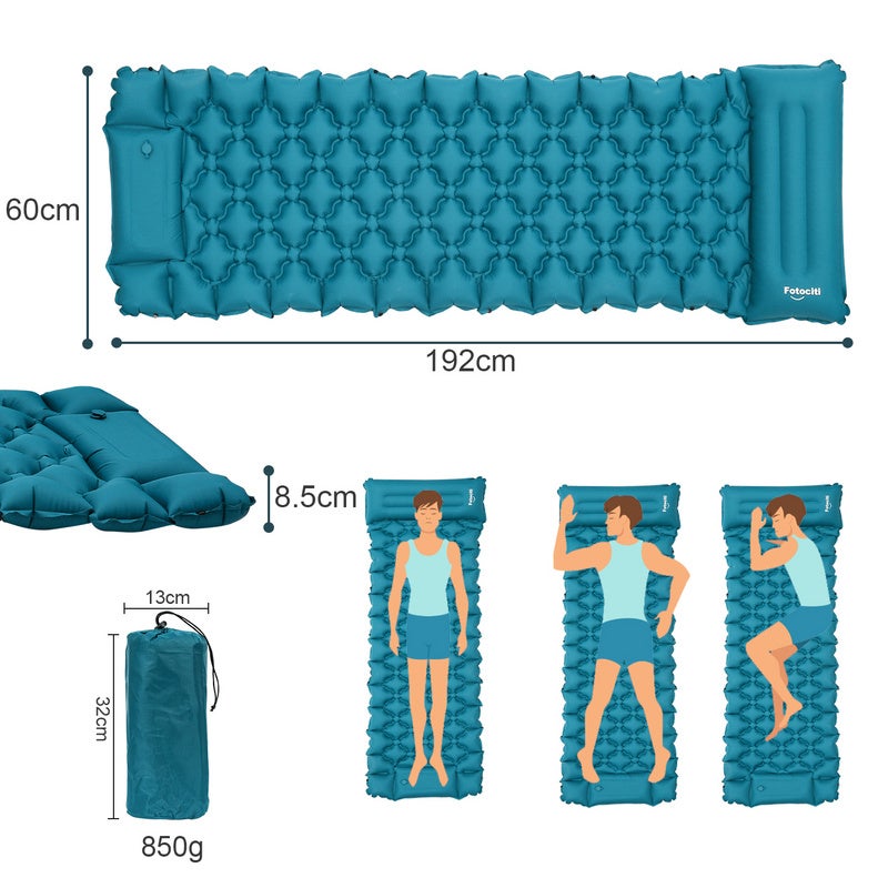 Materassino Da Campeggio Ultraleggero Con Pompa A Piede Integrata - Nkddert Per Escursionisti - Foto 11