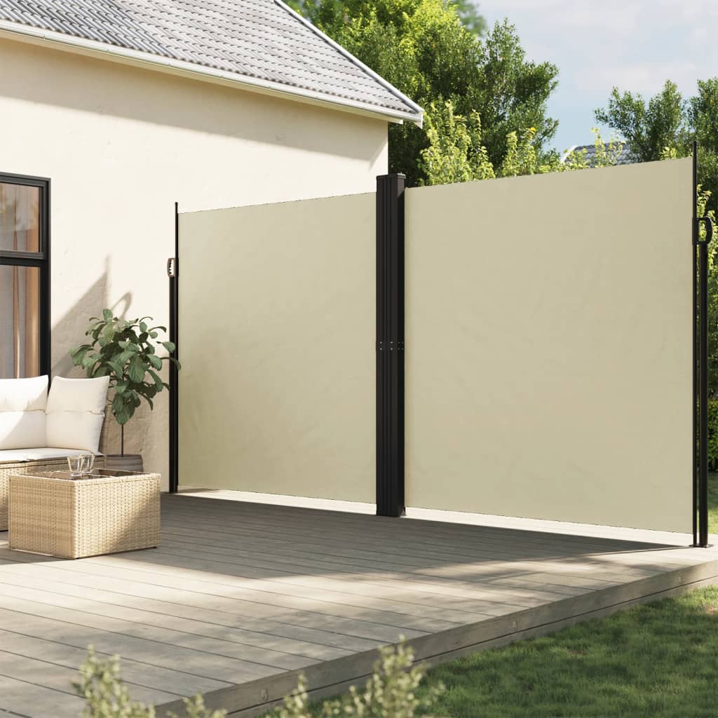 Auvent Latéral Rétractable Anthracite - 220x1200 Cm - Polyester Résistant UV Et Eau - Pour Terrasse, Jardin, Balcon - Montage Inclus - 10
