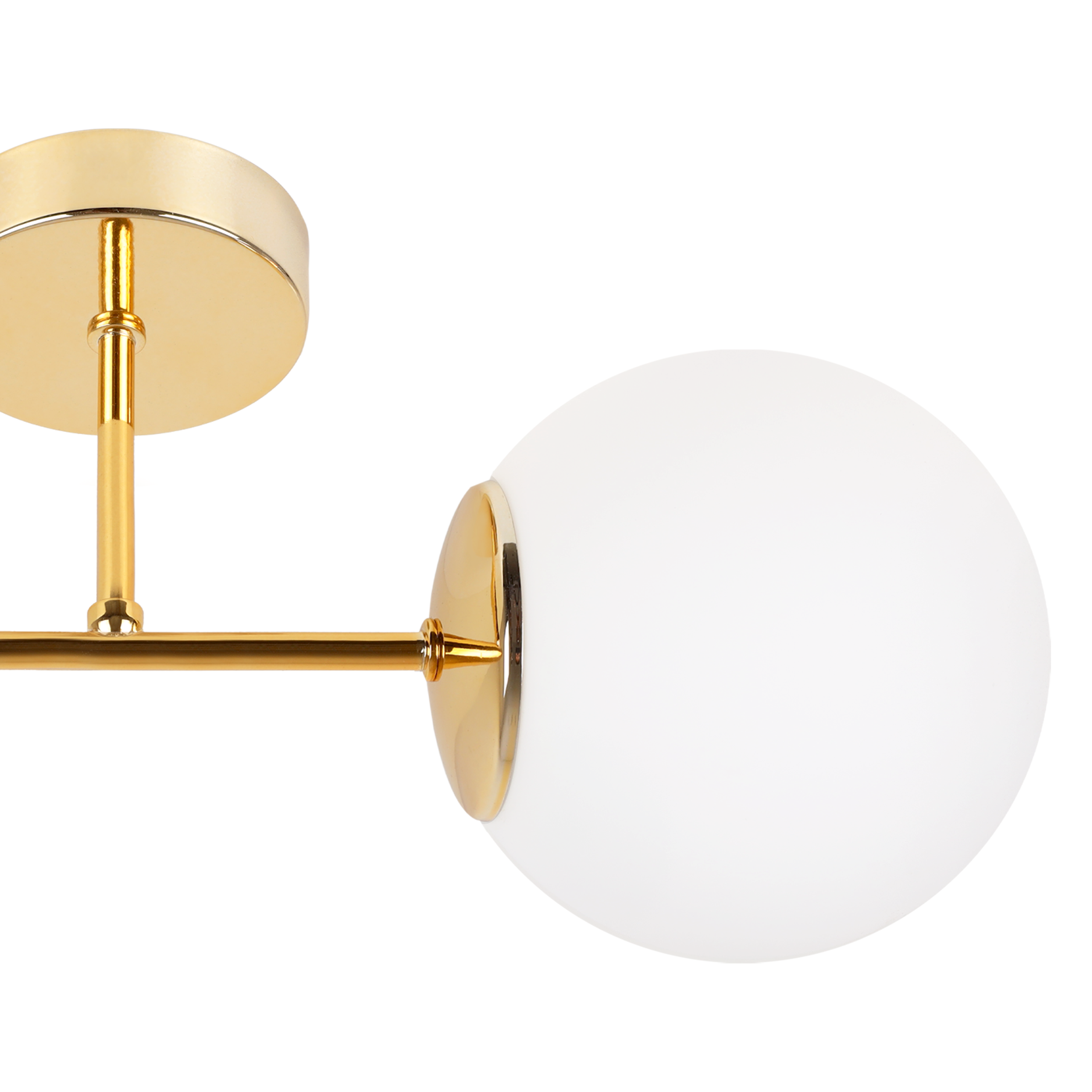 Lampa kinkiet ścienny złoty Siena loft 1xE14 klosz kula szklana biała Light Home LH - 6