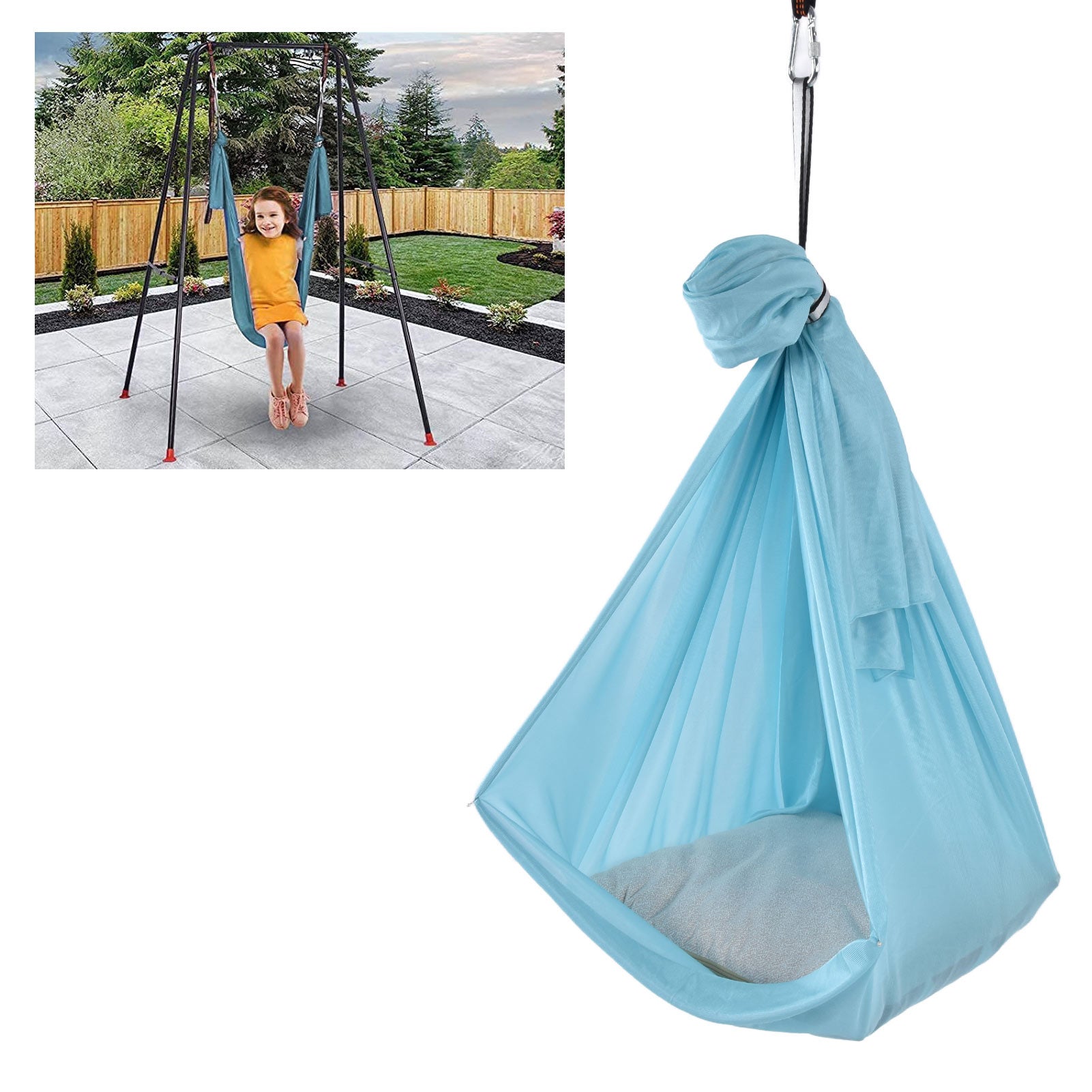 Hamac de yoga - SURENHAP - Modèle Aérien - Nylon Élastique - 25KN - Bleu Royal - Jardin Hamac de yoga - SURENHAP - Modèle Aérien - Nylon Élastique - 25KN - Bleu Royal - Jardin