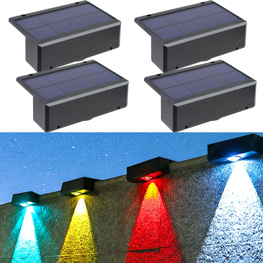 Zestaw bardzo jasnych słonecznych lamp ściennych wodoodporne słoneczne lampy ogrodzeniowe z automatycznym włączaniem wyłączaniem RGB ciepła biel