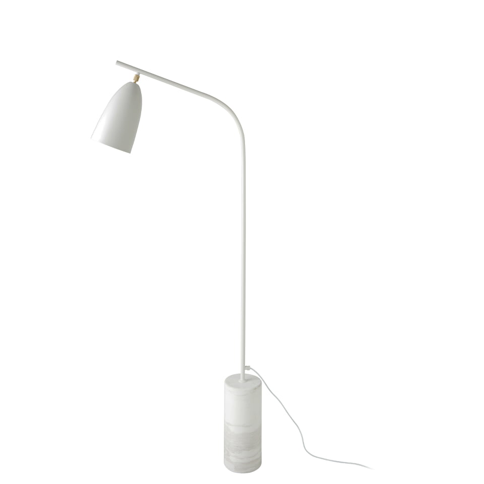 Lampa podłogowa z marmuru i białej stali 62 x 15 x 147 cm