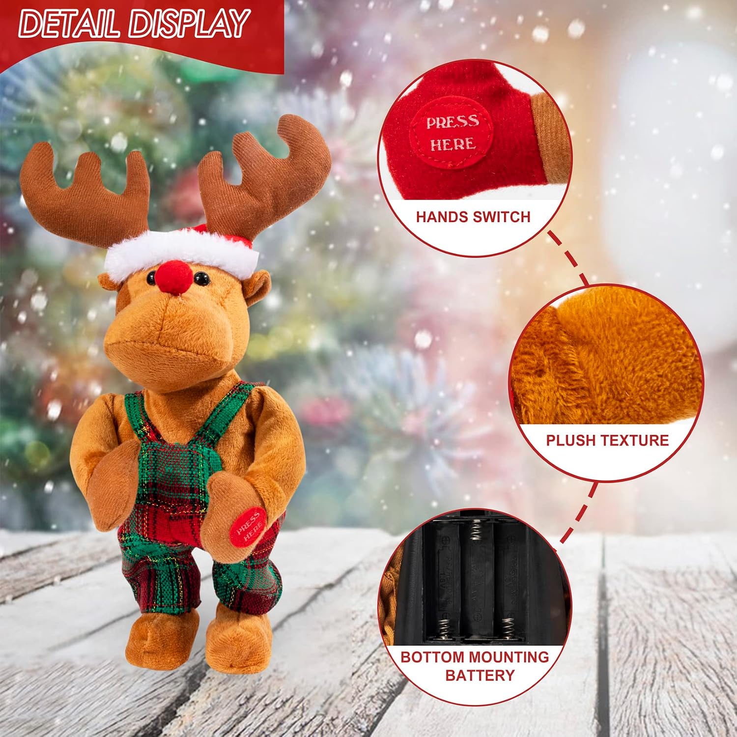 Twerking Rudolph The Red-Nosed Reindeer Animated Plush Toy Christmas ...