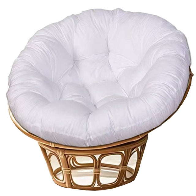 AUTRUCKER Almofada redonda macia como uma nuvem de 90 cm, almofada acolchoada fofa estilo papasan para um conforto profundo (branca)