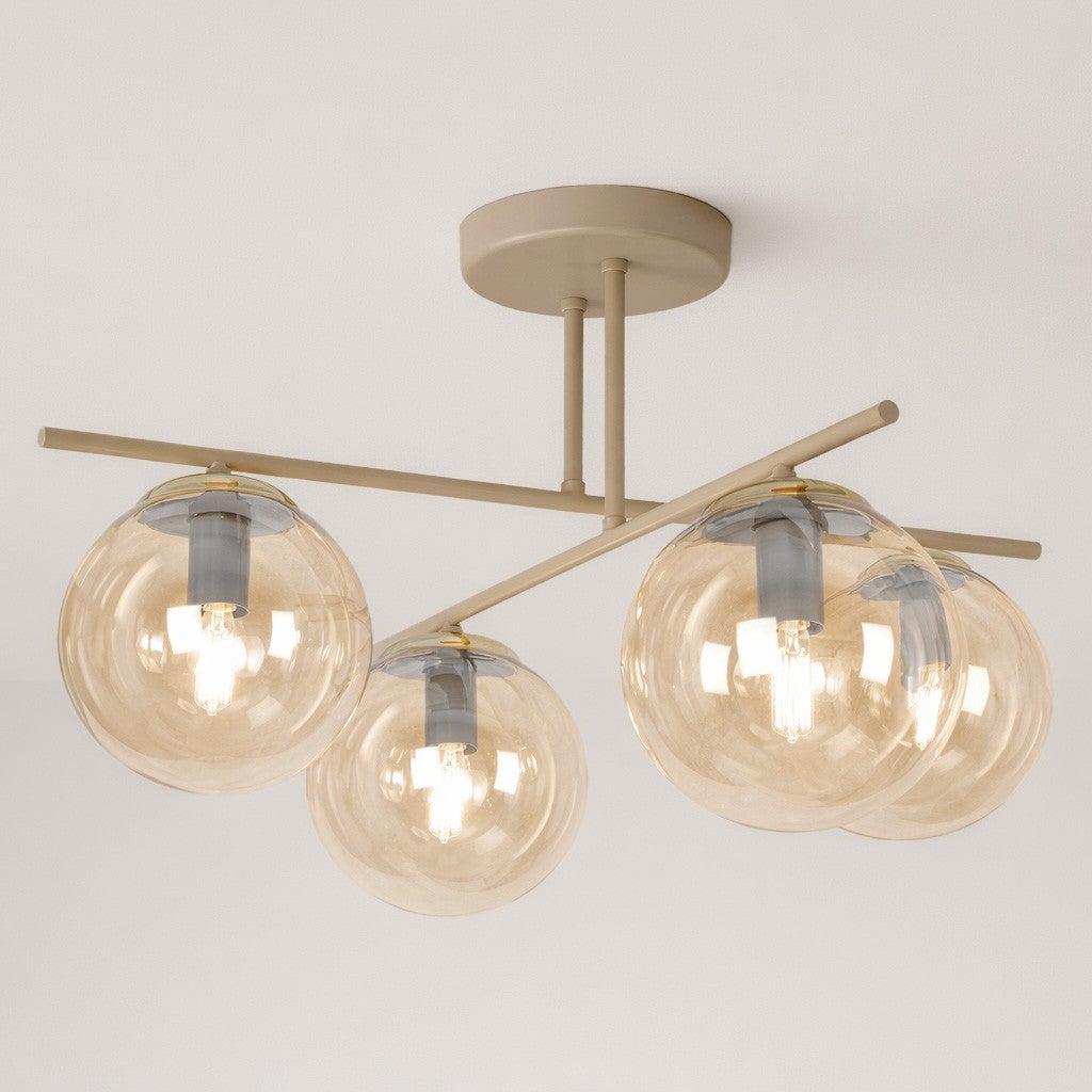 Lampa wisząca FELIX beżowa 4xE14x15W szkło wym:30x51x51cm IP20 Kaja