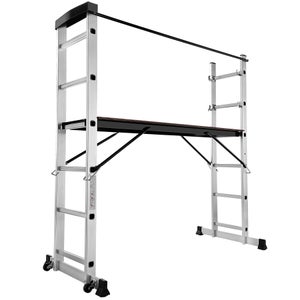 EUROKRAFT Basic Sgabello Da Lavoro Regolabile In Altezza 460-630mm - Sedile In PU Ø35cm Con Rotelle Morbide - Nero - 5