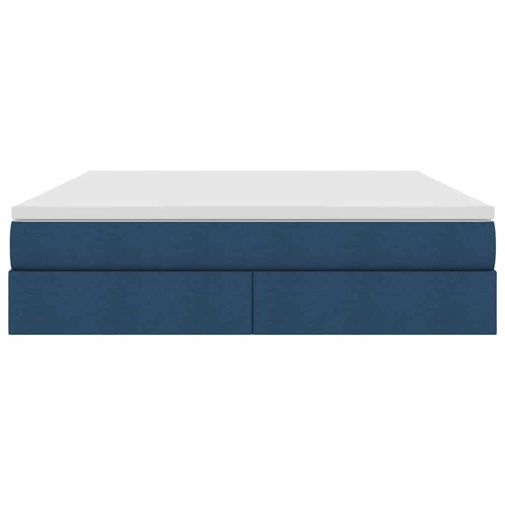 Lit avec rangement et matelas en polyester bleu pour la chambre, 180 × 200 cm - 7