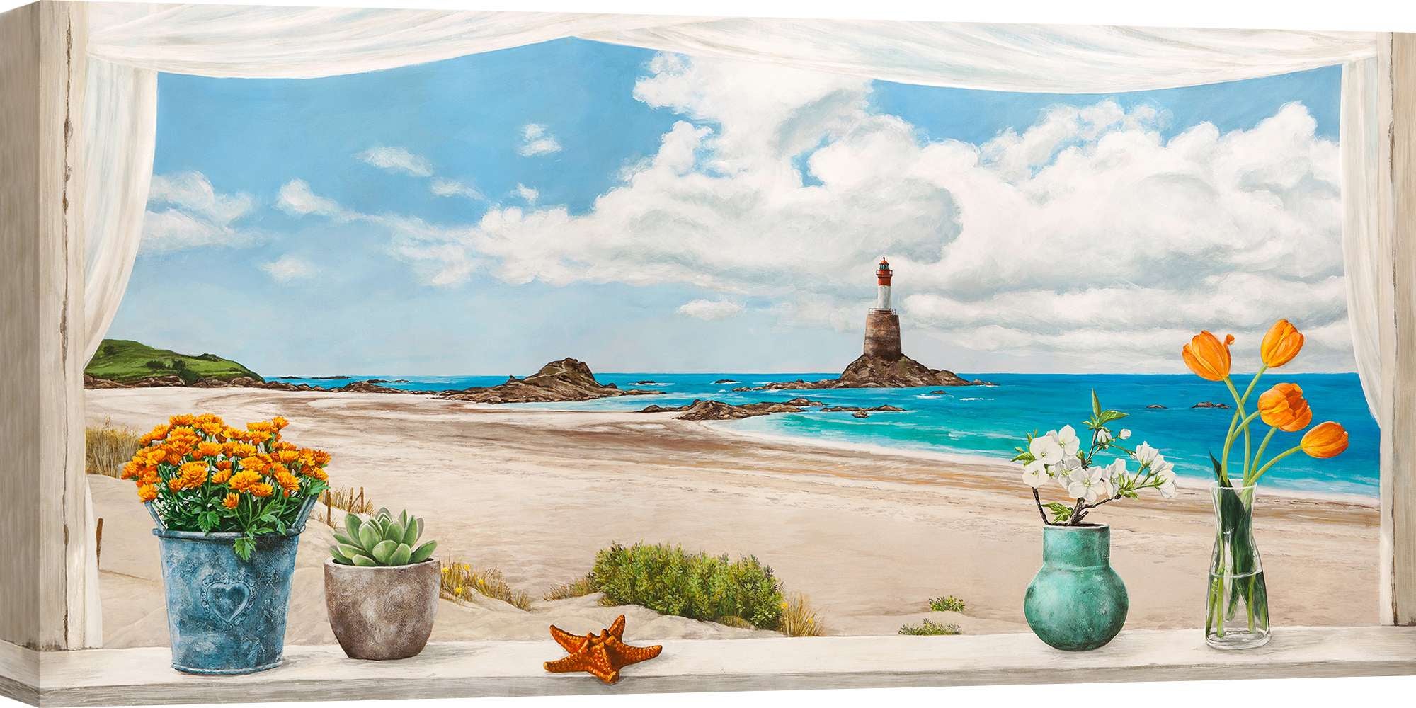 Fenêtre sur la mer - impression sur toile - Remy Dellal, Vue du