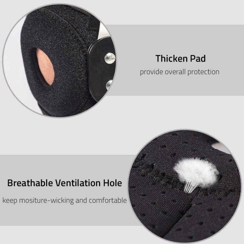 Genouillère de sport ajustable avec bandage de protection et stabilisateur latéral en métal - 5