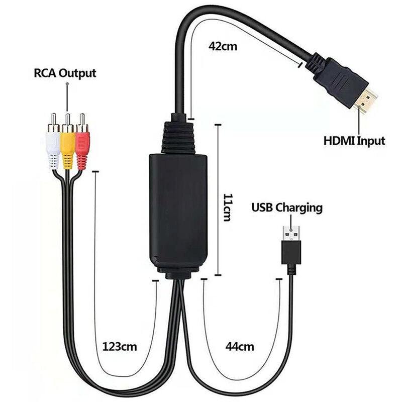 Hdmi To Av 1080P Hdmi To Rca Converter 3Rca Cvbs Composite Vidéo Audio Hdmi Vers Tv Dvd Ps3 Ntsc Av Adaptateur - 2
