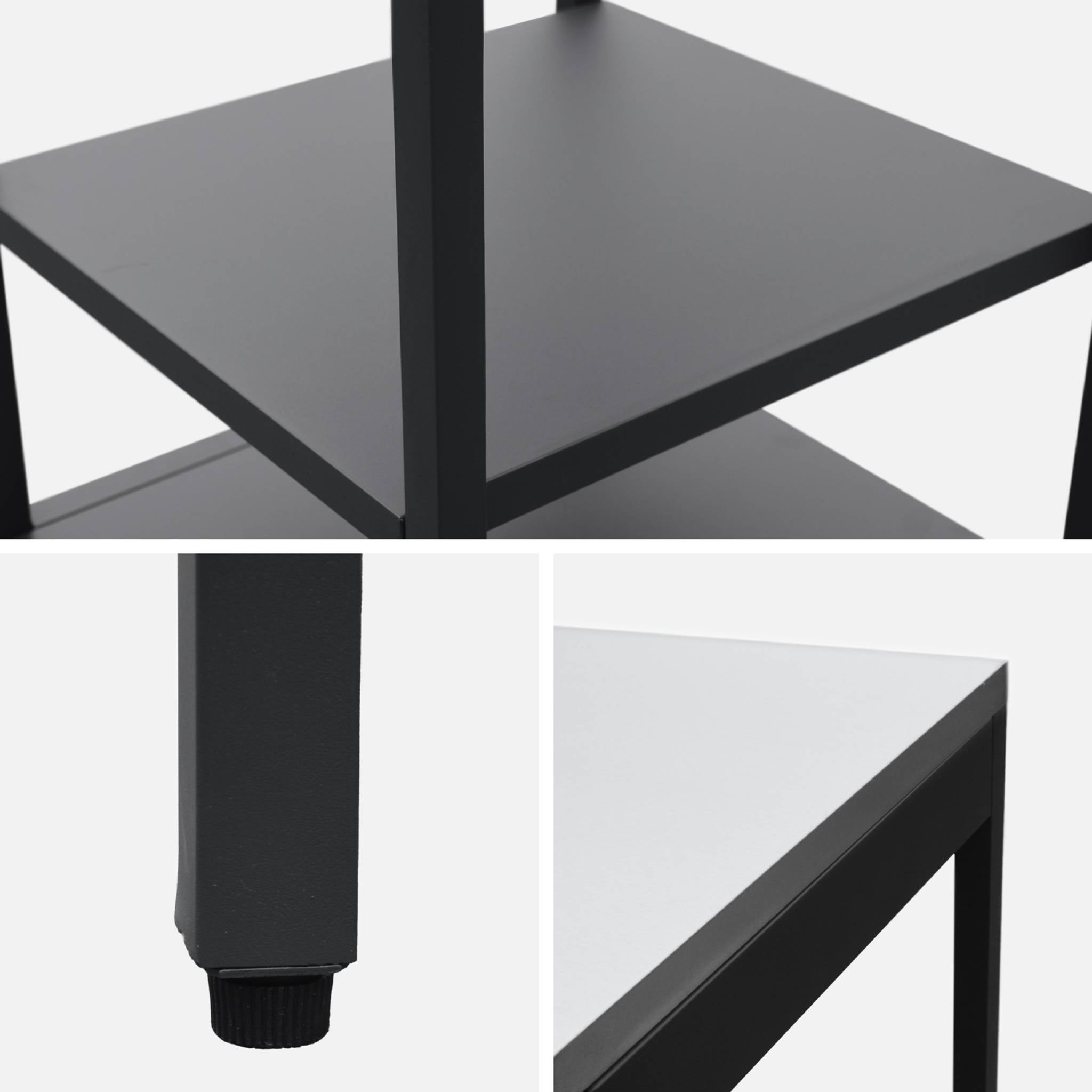 Cozinha externa de aço com 2 prateleiras, 49cm, Naxos, Preto, 49x49x87.2 cm - 6