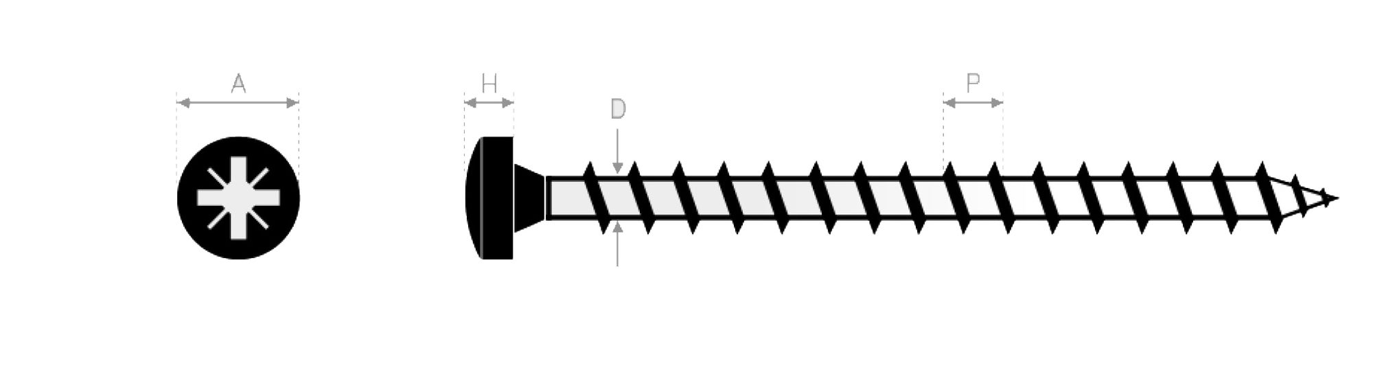 Vis bois à tête cylindrique Pozidrive2 acier zingué 4,5X25 boîte de 500 - ULTIMA - 11145025 - 2