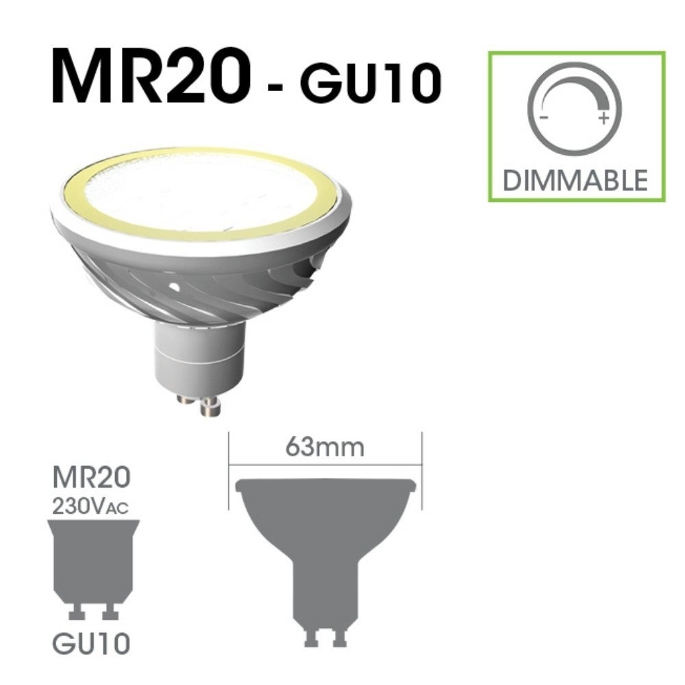 Ampoule LED bleue GU10 MR20 4W 35lm faisceau large Easy Connect - 4