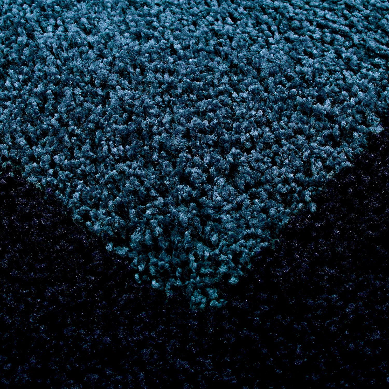 SHAGGY - Tapis à Bordures Rond - Bleu Foncé 120 x 120 cm - 3