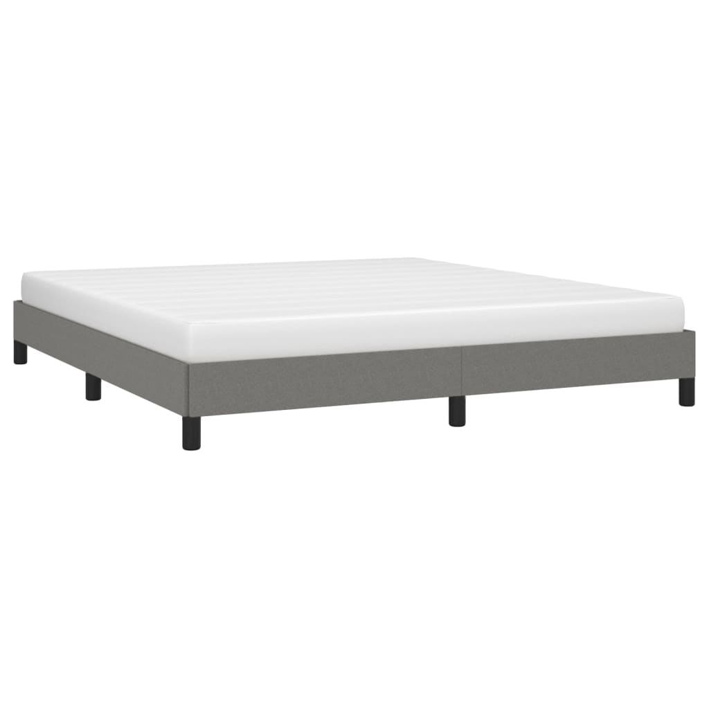 Cadre de lit sans matelas, tissu, gris foncé, pour la chambre, 160 × 200 cm - 3