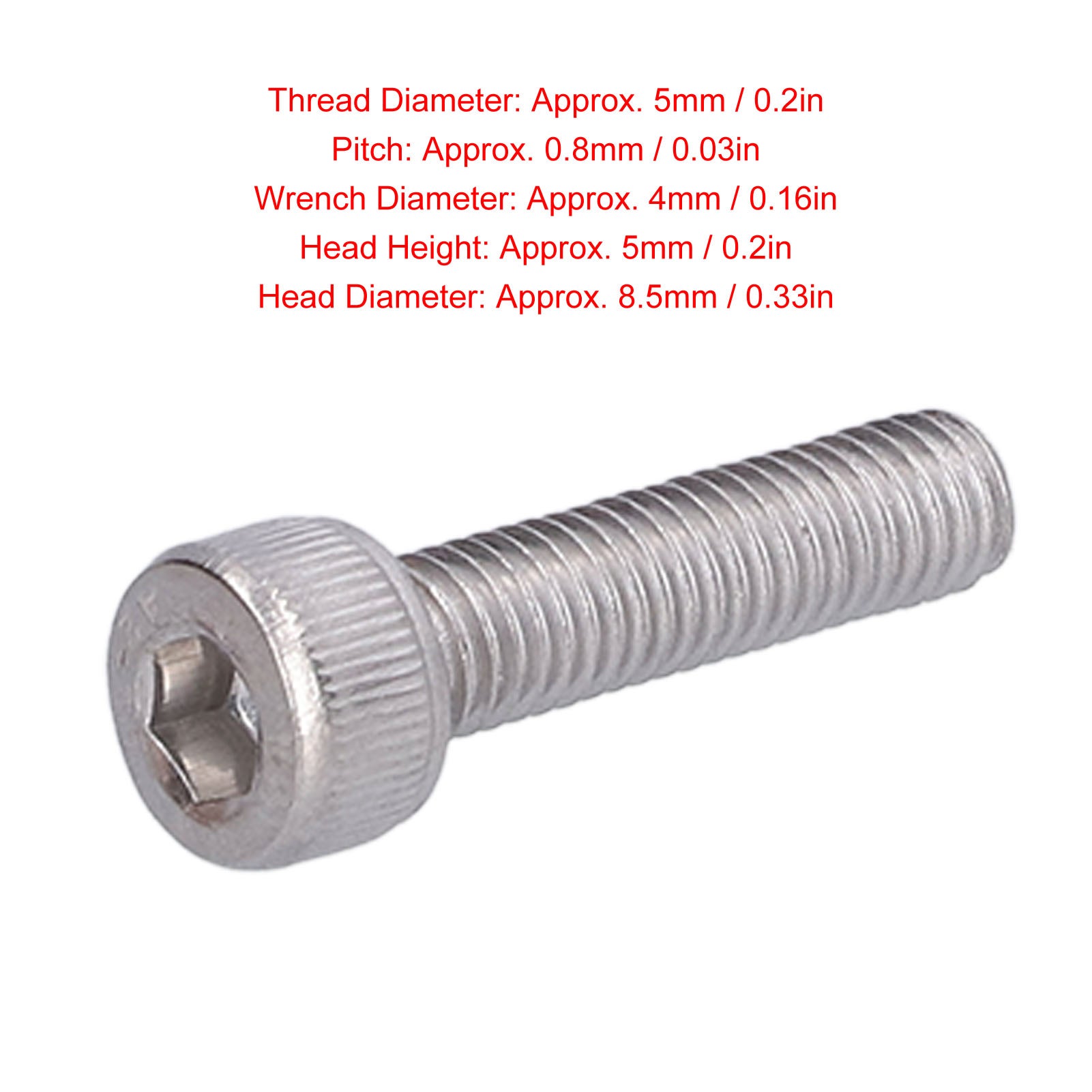 Ensemble de 30 vis à tête cylindrique m5 en acier inoxydable a2-70 - 2
