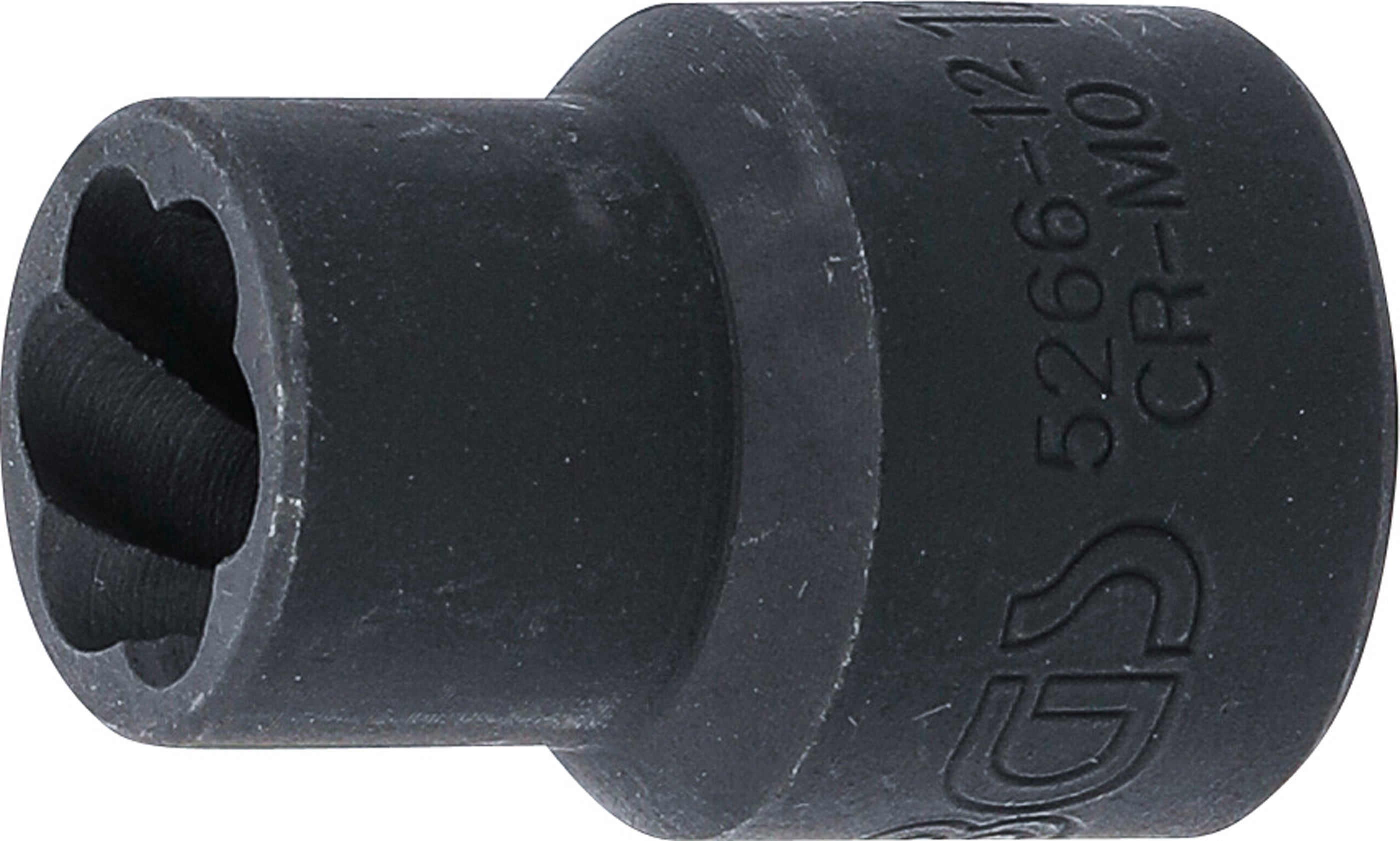 BGS Spiralny profil Klucz nasadowy / Wykrętak śrubowy Napęd kwadratowy wewnętrzny 12,5 mm (1/2") SW 12 mm - 5266-12