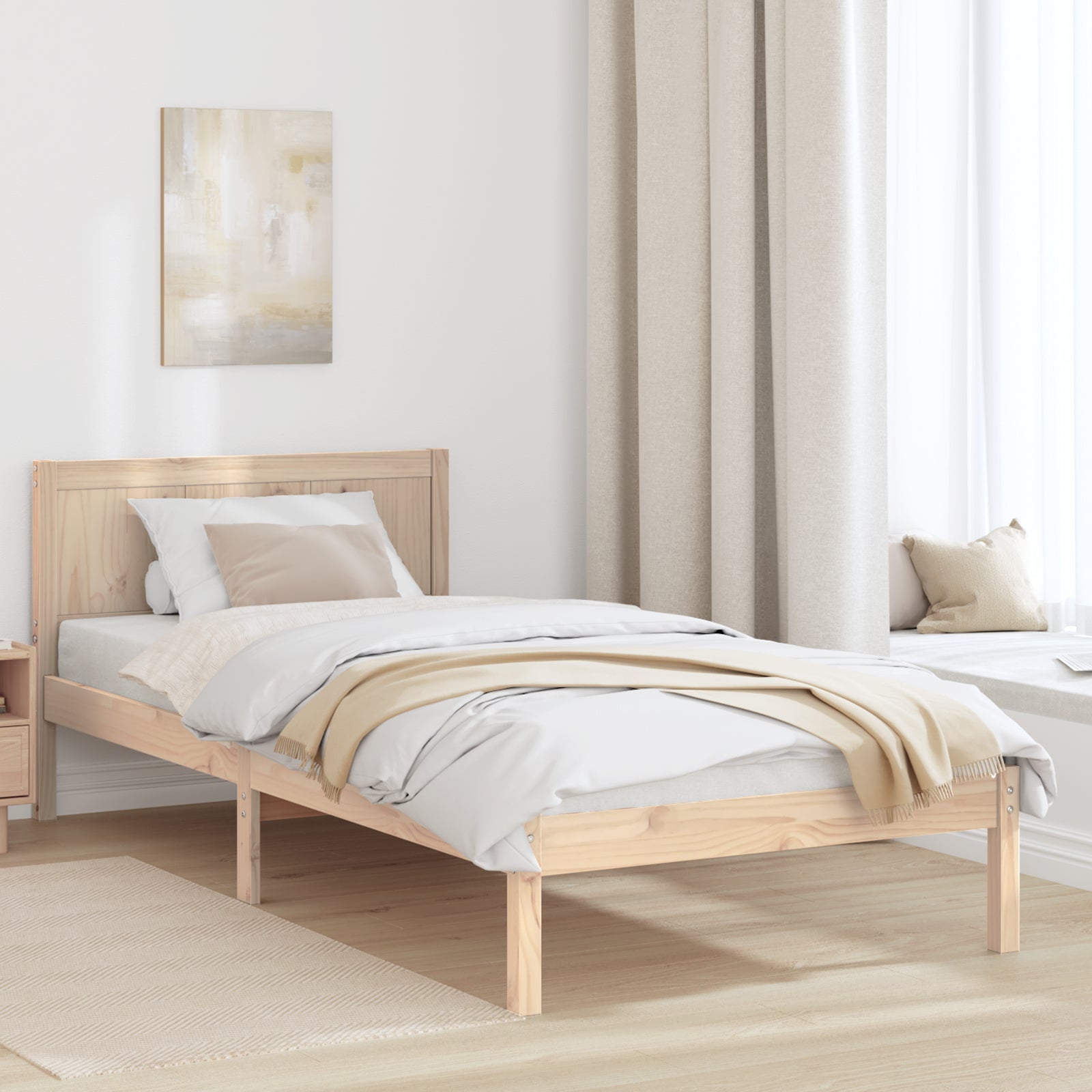 Ramka łóżka Brązowy 80 x 200 cm Lite drewno sosnowe vidaXL