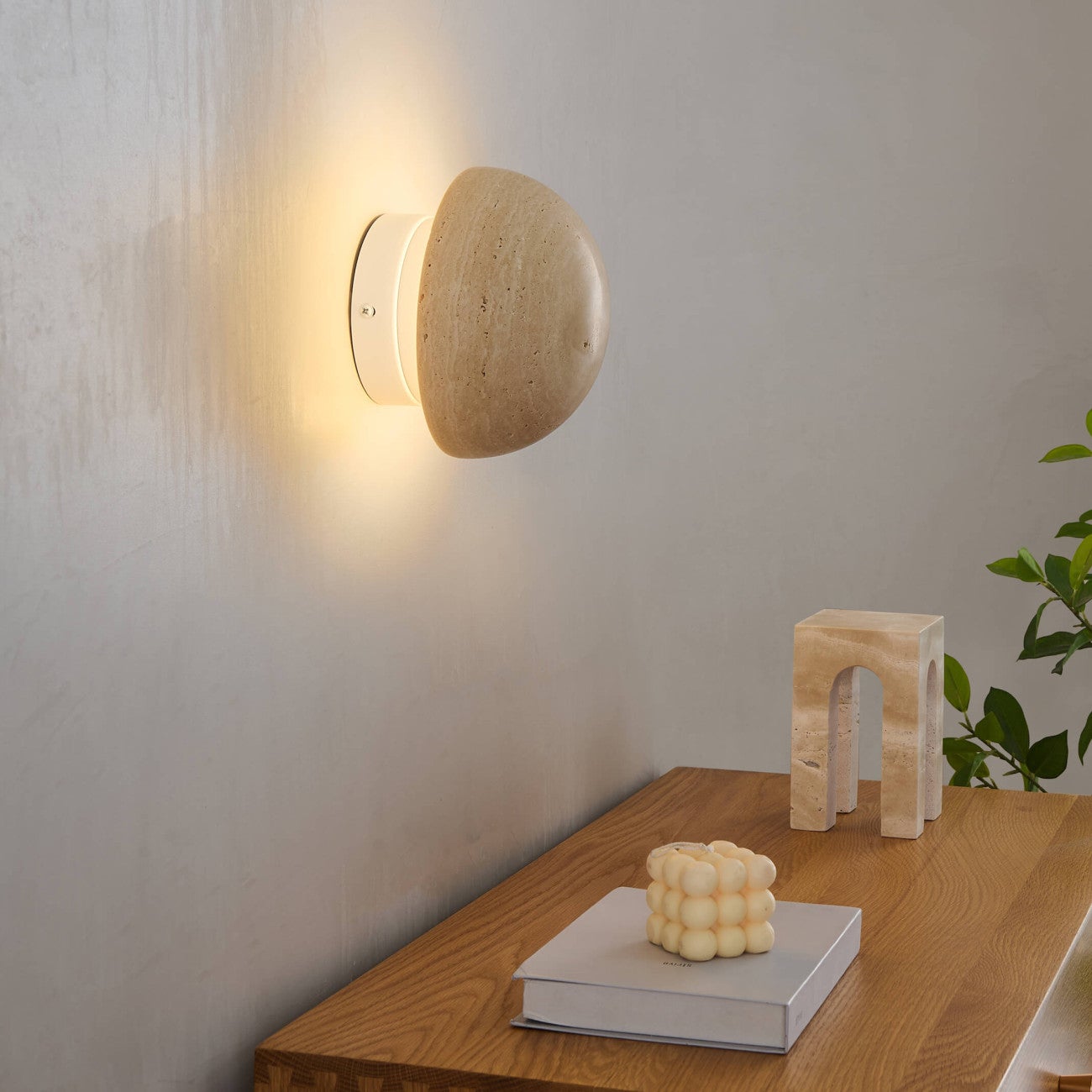 Applique en pierre Beige 15 cm - Elvin - 7