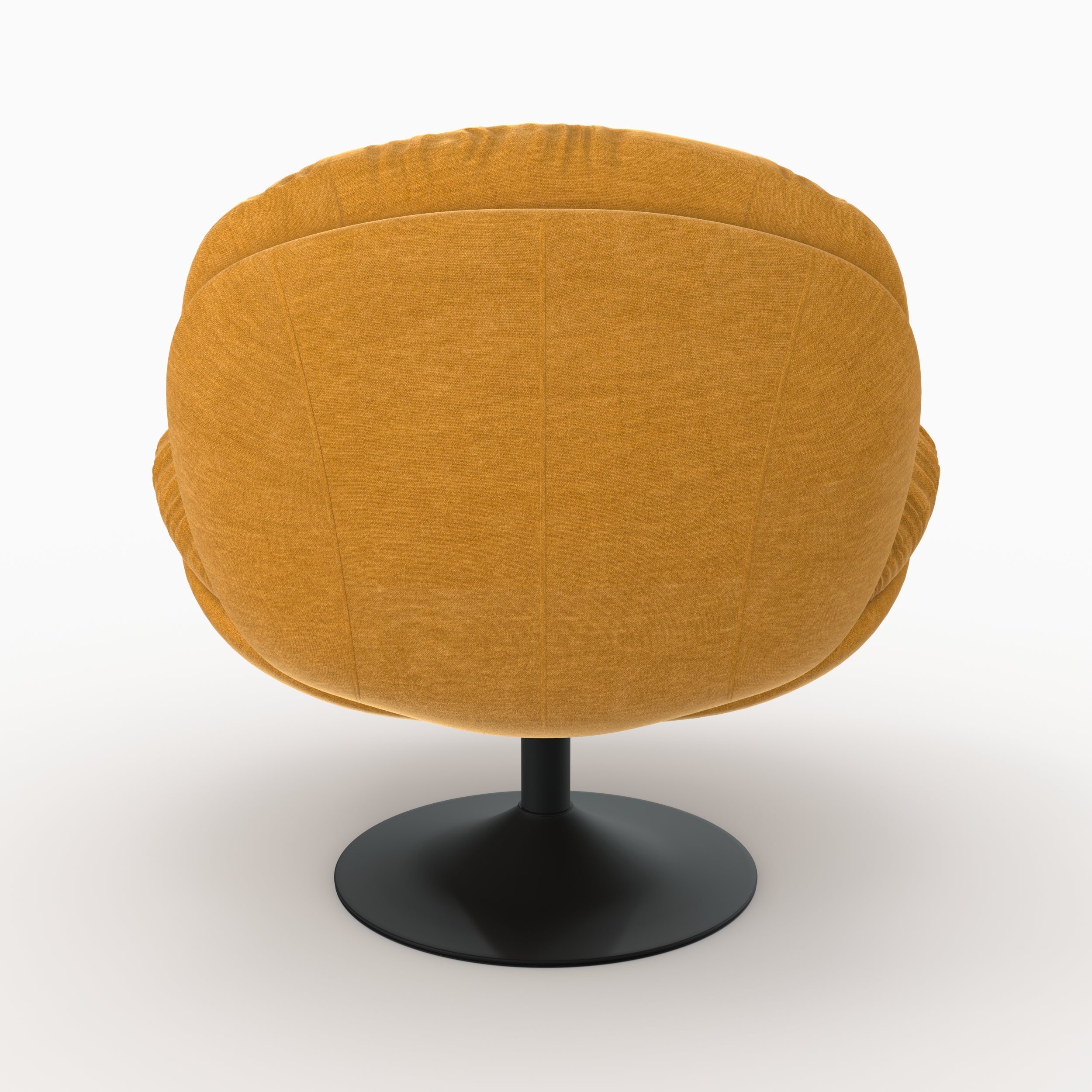 Fauteuil pivotant en tissu effet velours jaune moutarde - Ricci - 7