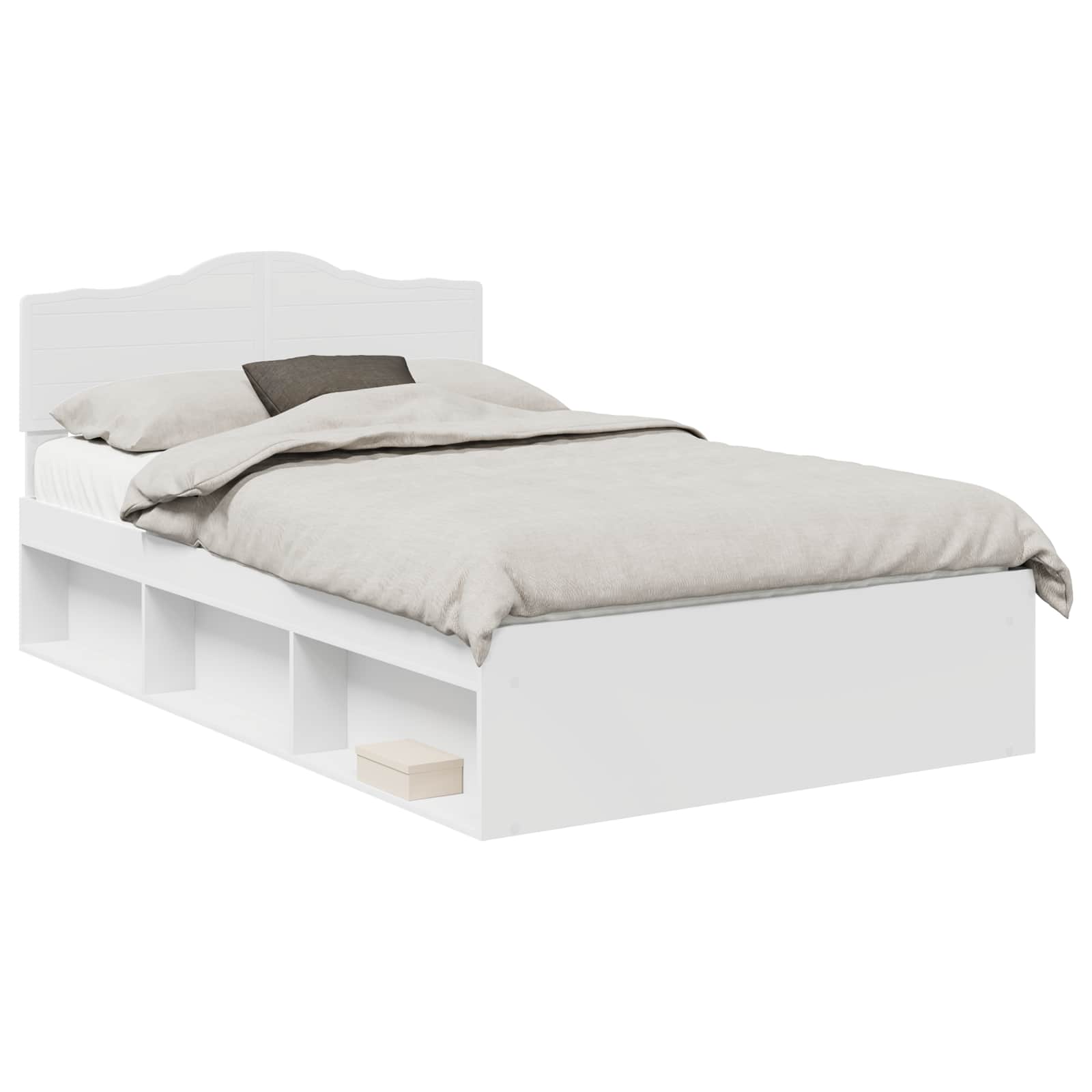 Cadre de lit Blanc 120 x 190 cm Bois de pin massif - 2