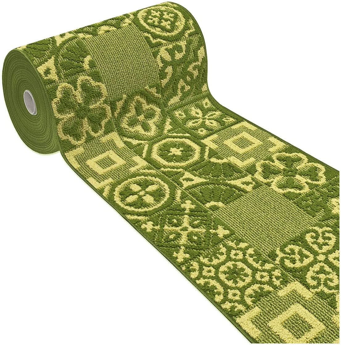 Alfombra de cocina por metro h 57 tejido 3d corredor absorbente base antideslizante azulejo mayólica verde