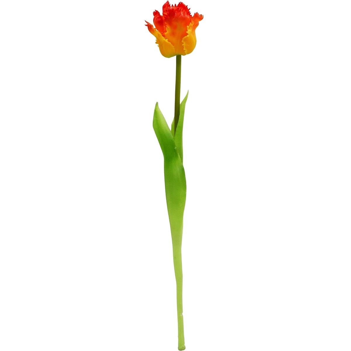 Sztuczny tulipan pomarańczowy 38 cm - kwiat dekoracyjny do wazonu, pojedynczy