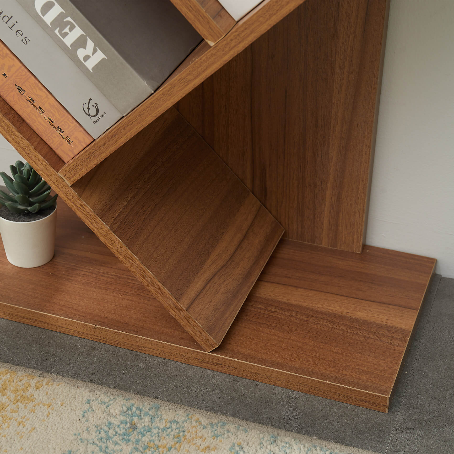 Scaffale Libreria Mobili Rebecca 10 Mensole Legno Marrone Moderno 160x44,5x22 - 6