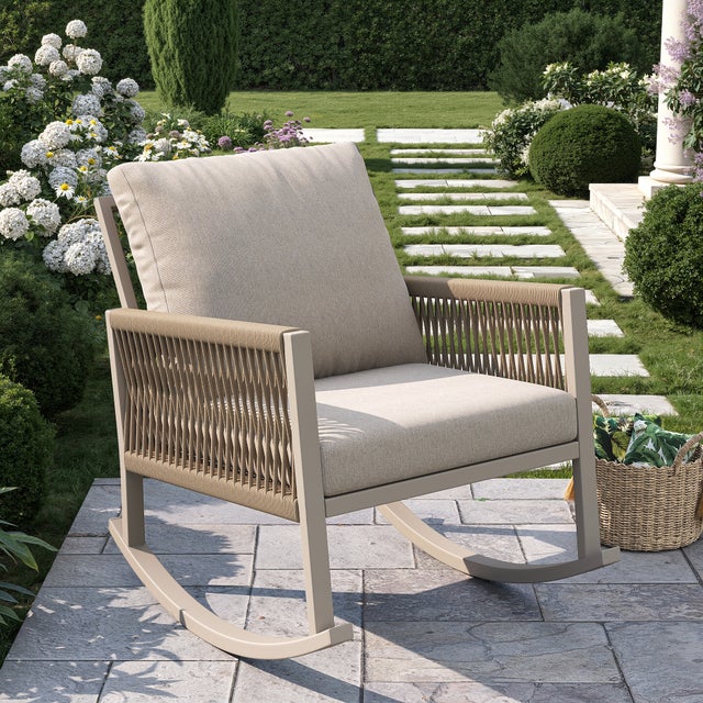 Sdraio Swing In Acciaio Con Tela In Textilene Marrone, Made In Italy, 101x63x85 Cm, Portata 100 Kg